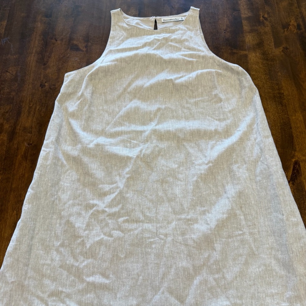 Womens Abercrombie & Fitch Linen/Cotton Blend Shift Dress Medium Light Brown